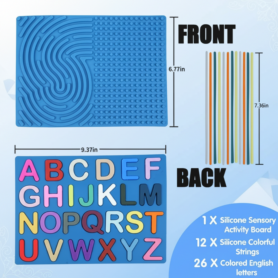 BrainyKids – Educatief & Sensorisch – Silicone Activiteitenbord met Letters
