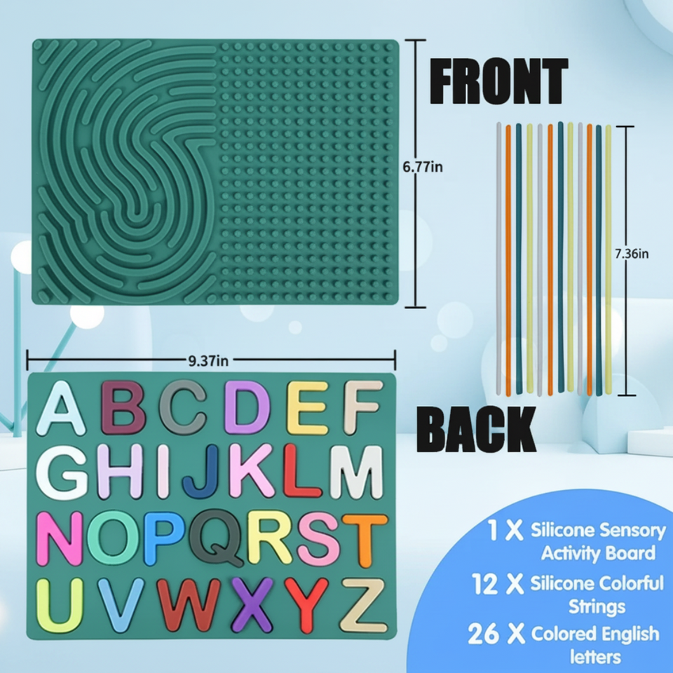 BrainyKids – Educatief & Sensorisch – Silicone Activiteitenbord met Letters