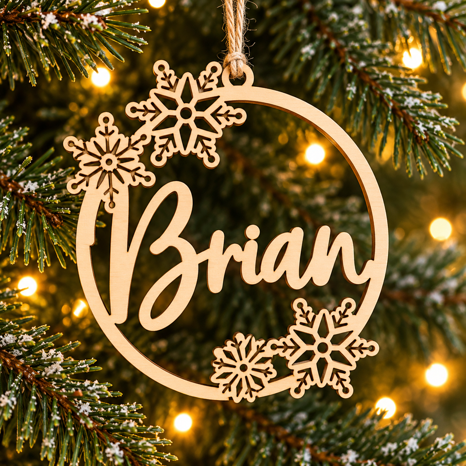ChristmasName – Persoonlijk & Feestelijk – Houten Kersthanger met Naam