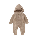 SoftKnit – Warm & Schattig – Gebreid Baby Jumpsuit met Capuchon