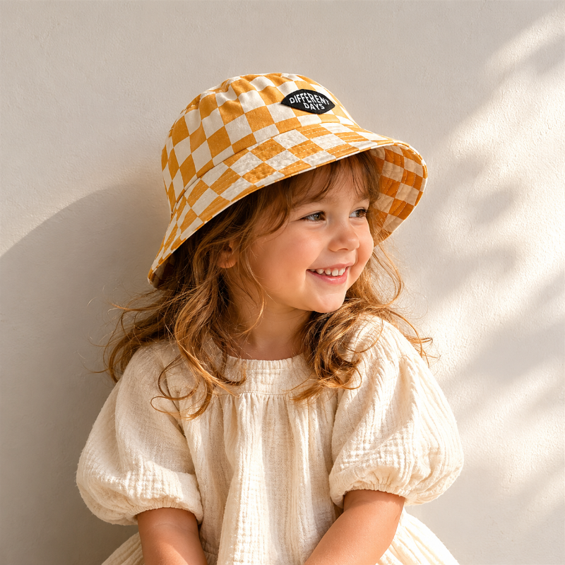 Bucket Hat – Schattig & Beschermend – Kinder Hoed Geruit