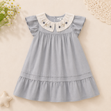 Short Sleeve Embroidery Dress – Elegant & Comfort – Boutique Meisjesjurk