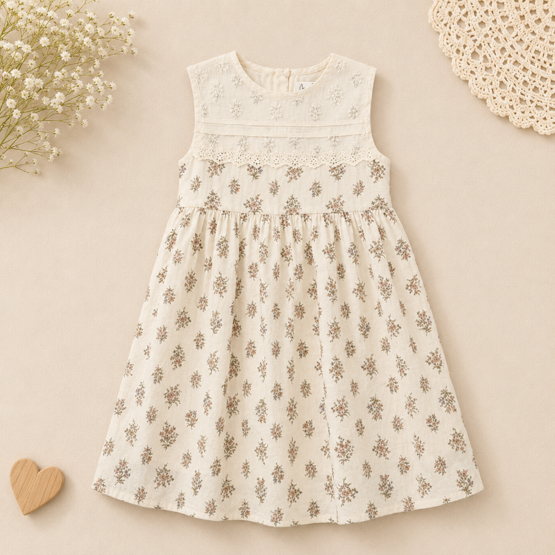 Short Sleeve Embroidery Dress – Elegant & Comfort – Boutique Meisjesjurk