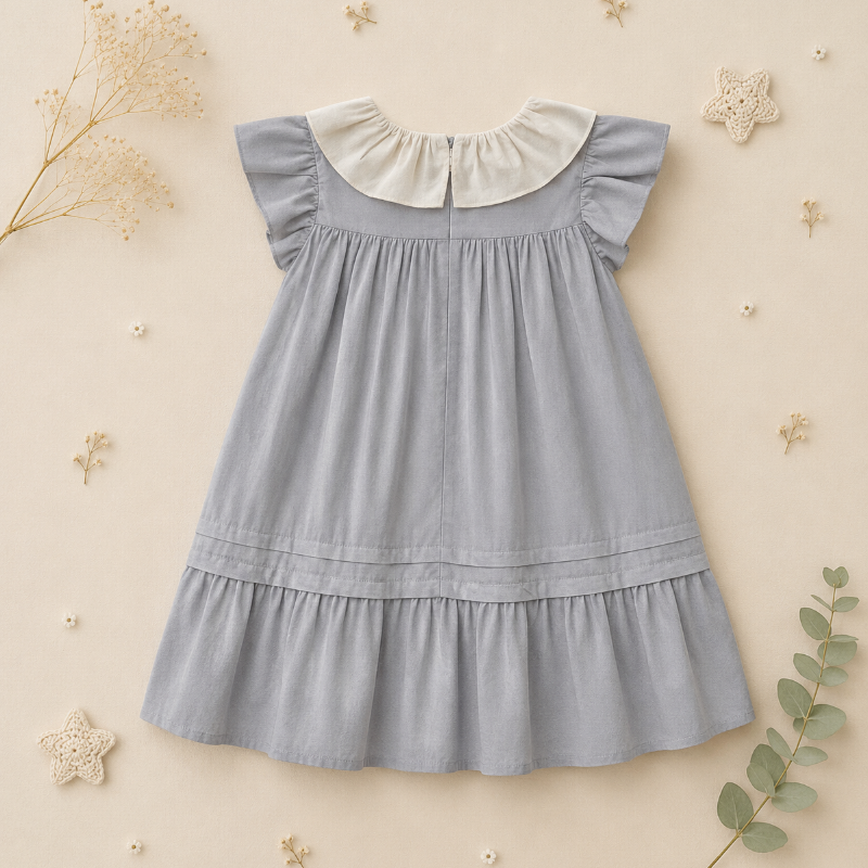 Princess Dress – Stijlvol & comfortabel – Jurk met Geborduurde Kraag