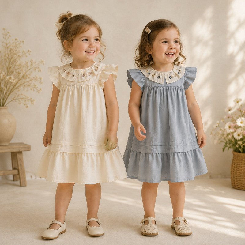 Princess Dress – Stijlvol & comfortabel – Jurk met Geborduurde Kraag