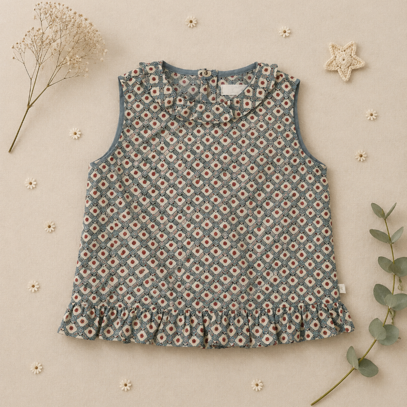 Matching Set – Comfortabel & Madelief-print – Bloomer, Rok & Blouse