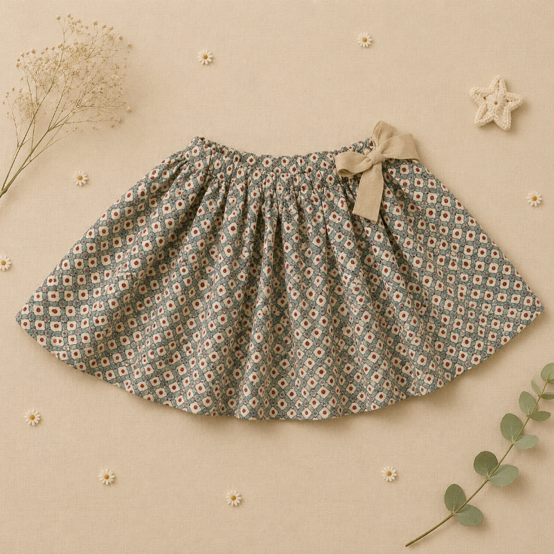 Matching Set – Comfortabel & Madelief-print – Bloomer, Rok & Blouse