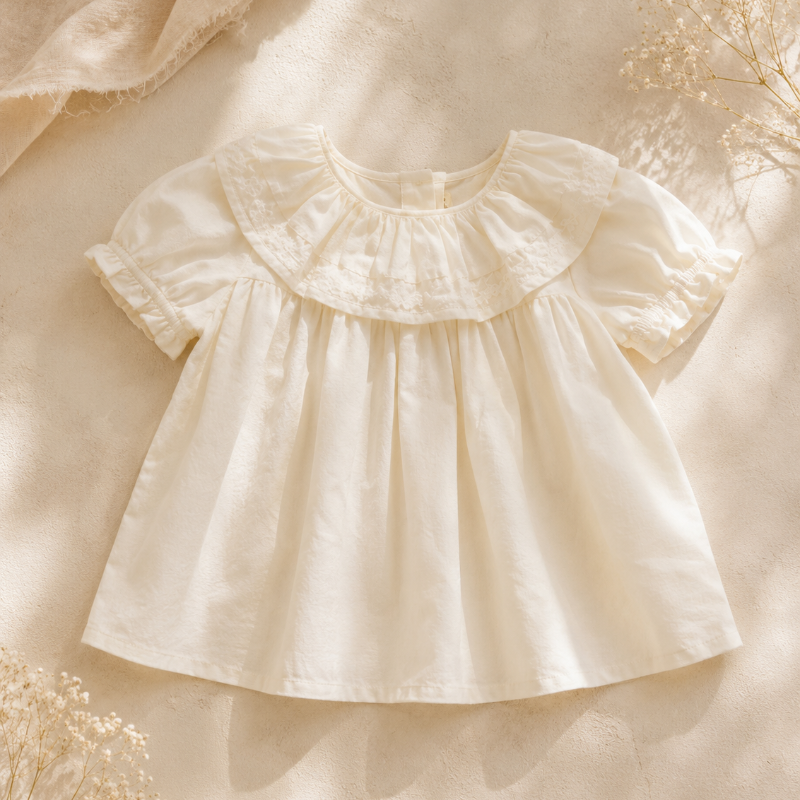Ruffle Collar Top – Elegant & comfortabel – Top met decoratieve Kraag en pofmouwen