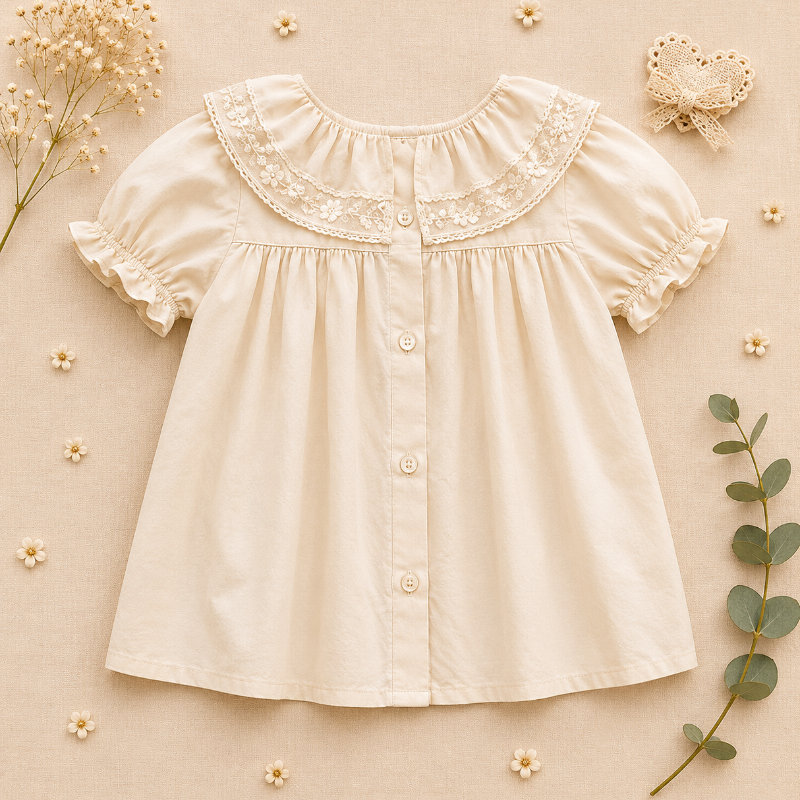 Ruffle Collar Top – Elegant & comfortabel – Top met decoratieve Kraag en pofmouwen