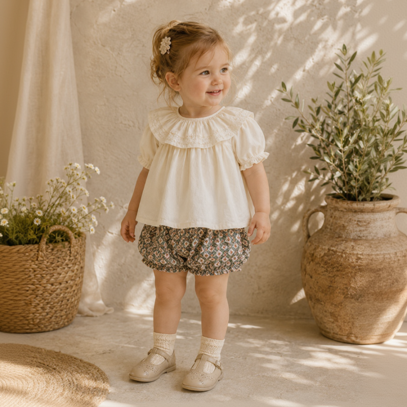 Ruffle Collar Top – Elegant & comfortabel – Top met decoratieve Kraag en pofmouwen