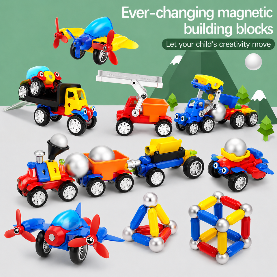 Magnetic Cars™ – Magnetisch Bouwplezier – Magnetische voertuigen Speelgoedset