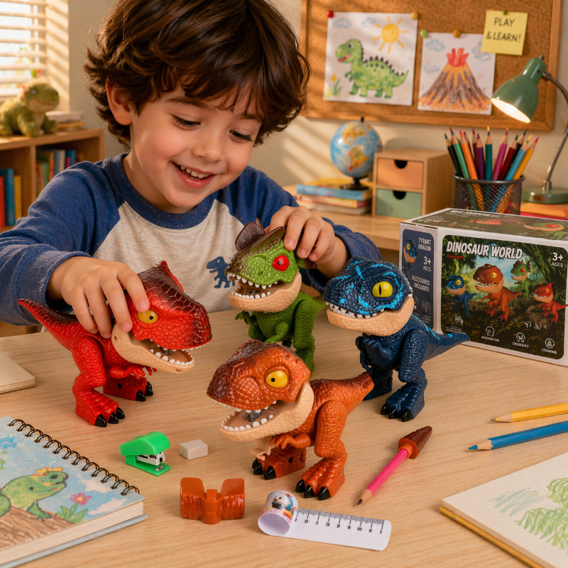 Dinosaur Stationery Toy – Creatief & Leerzaam – 5-in-1 Bureau Set