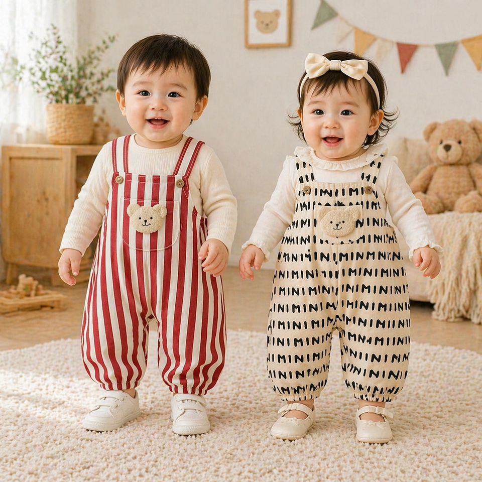 Striped Overall Romper – Zacht & Comfort – Kinder Jumpsuit