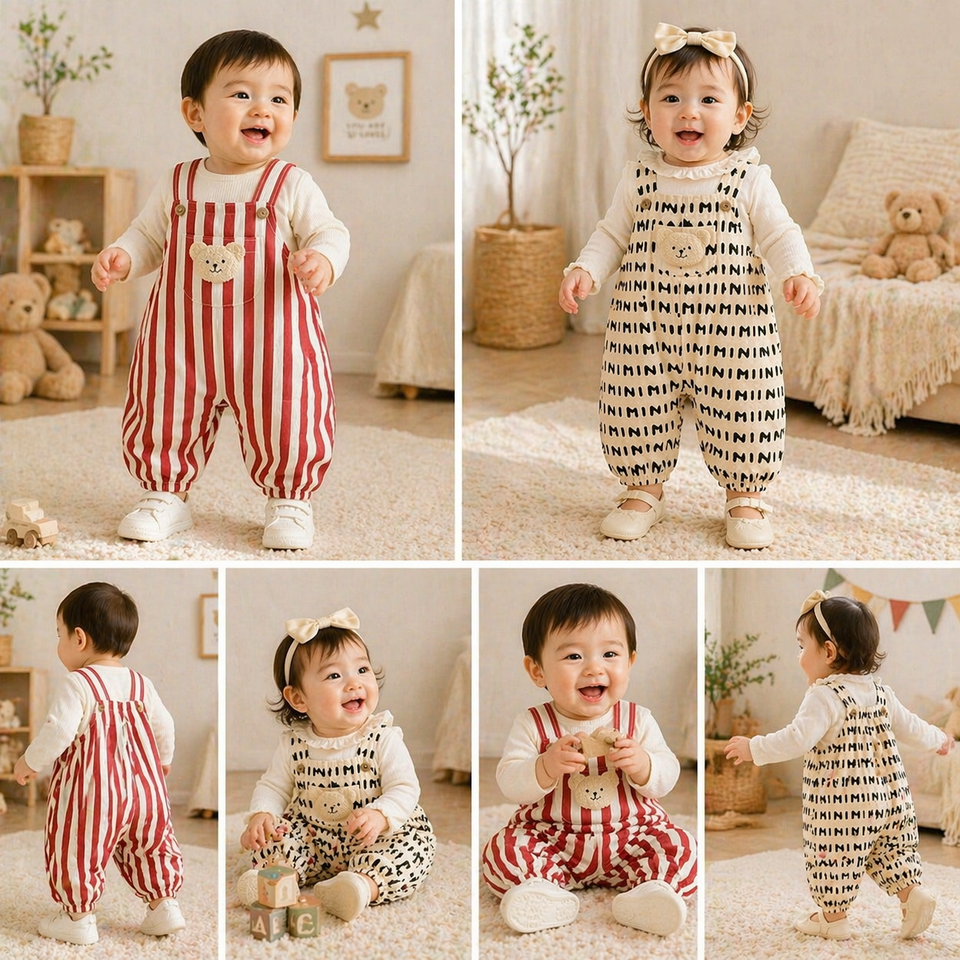 Striped Overall Romper – Zacht & Comfort – Kinder Jumpsuit