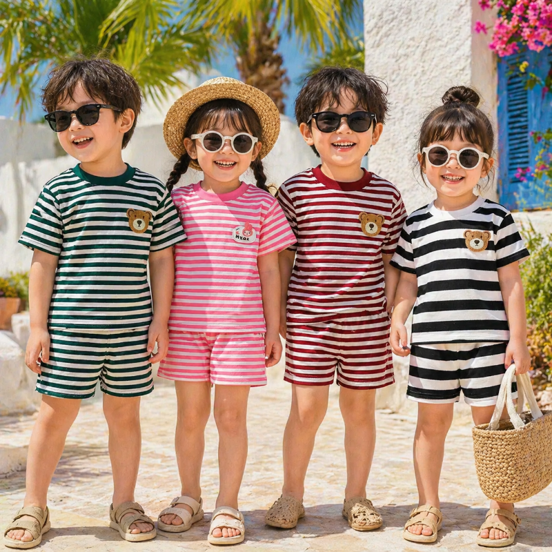 Kids Stripe Outfit – Trendy & Comfort – Zomer Kinder Outfit
