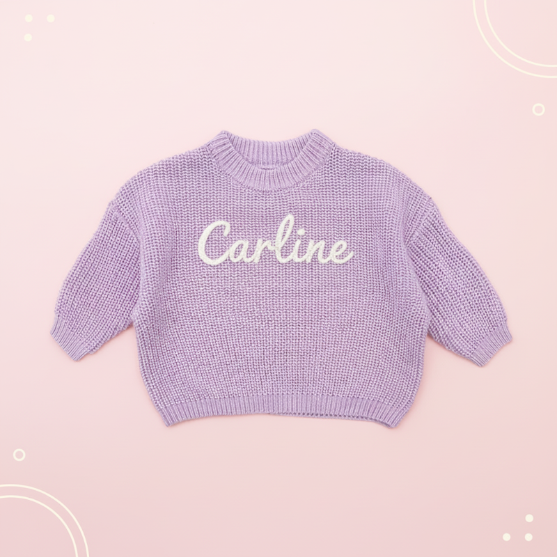 Personalized Baby Sweater – Uniek & Liefdevol – Geborduurde Gepersonaliseerde Baby Trui