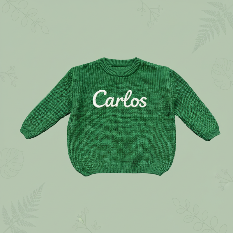 Personalized Baby Sweater – Uniek & Liefdevol – Geborduurde Gepersonaliseerde Baby Trui