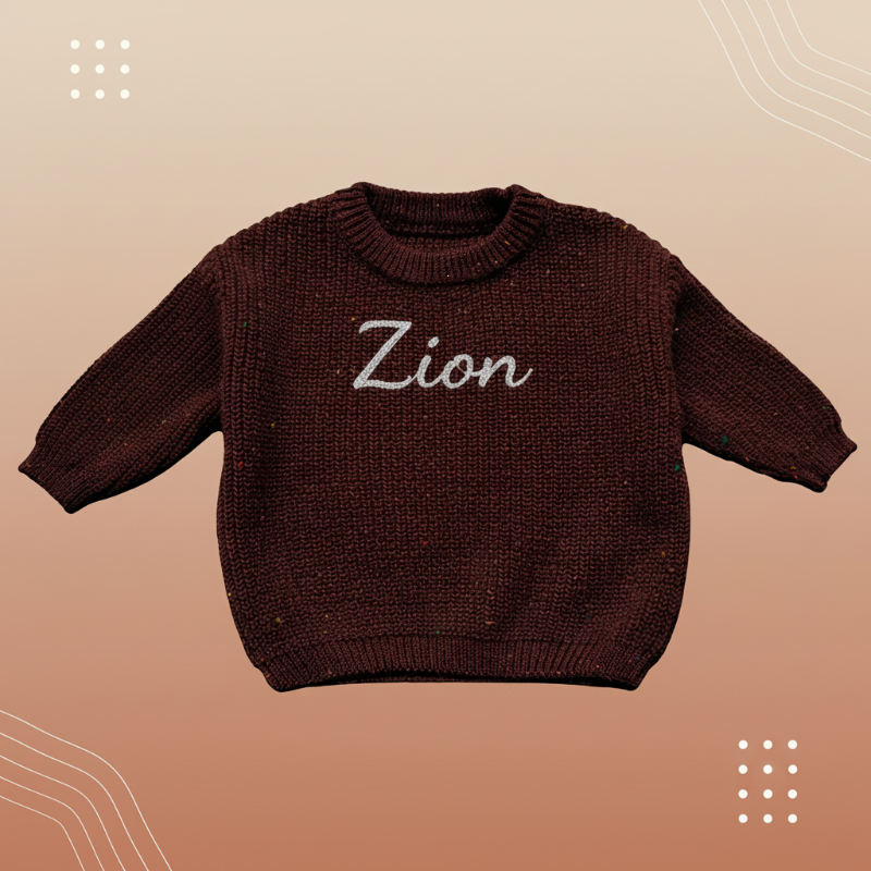 Personalized Baby Sweater – Uniek & Liefdevol – Geborduurde Gepersonaliseerde Baby Trui
