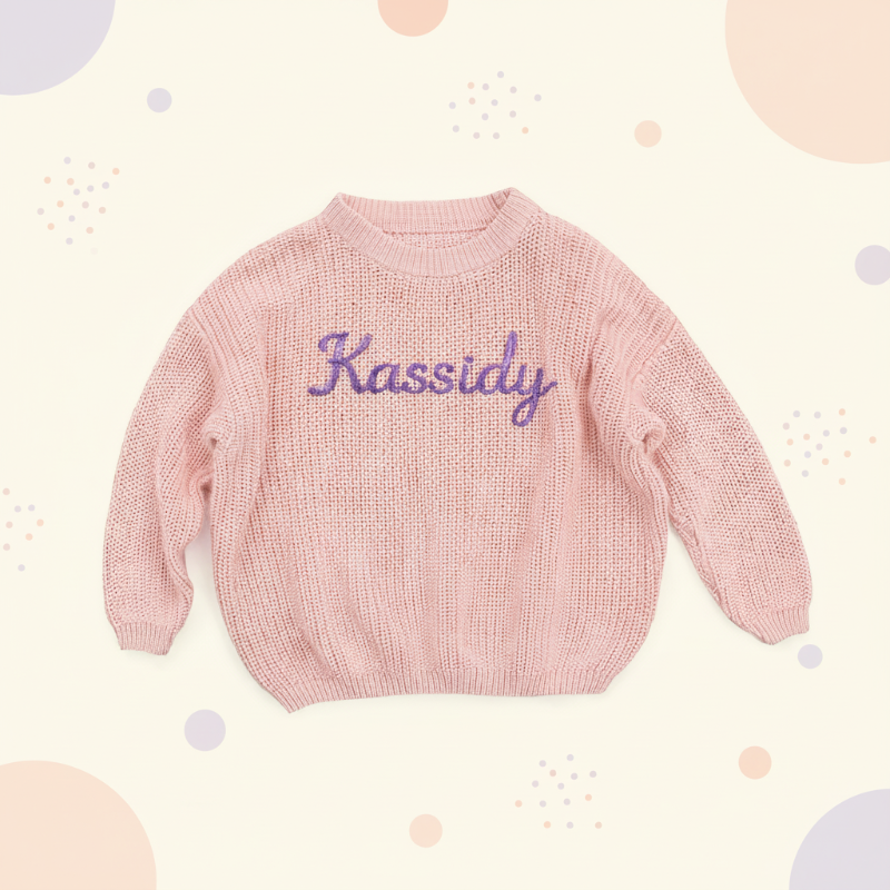 Personalized Baby Sweater – Uniek & Liefdevol – Geborduurde Gepersonaliseerde Baby Trui
