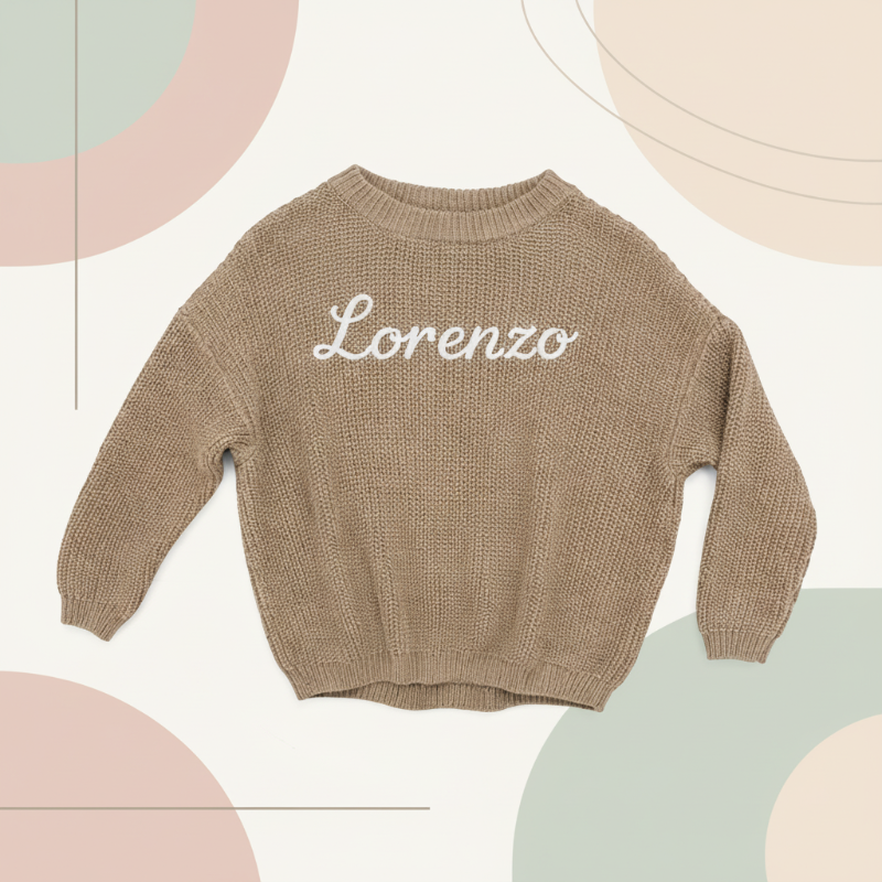 Personalized Baby Sweater – Uniek & Liefdevol – Geborduurde Gepersonaliseerde Baby Trui