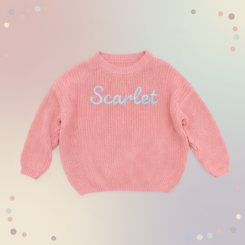 Personalized Baby Sweater – Uniek & Liefdevol – Geborduurde Gepersonaliseerde Baby Trui