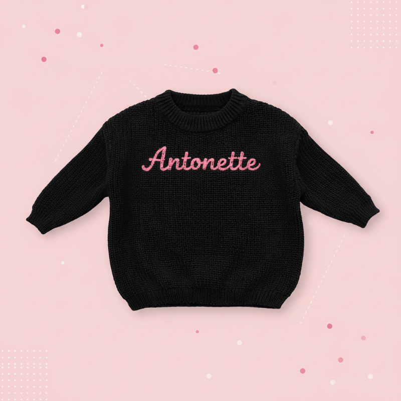 Personalized Baby Sweater – Uniek & Liefdevol – Geborduurde Gepersonaliseerde Baby Trui
