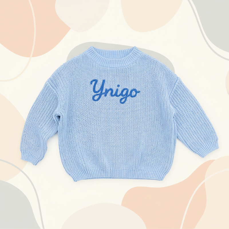 Personalized Baby Sweater – Uniek & Liefdevol – Geborduurde Gepersonaliseerde Baby Trui