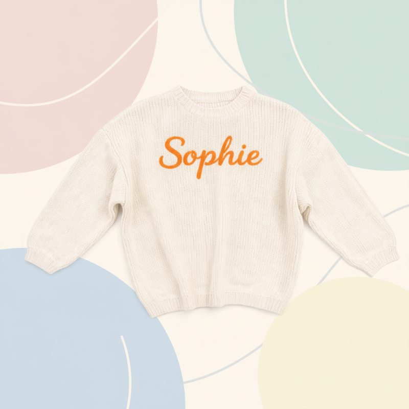 Personalized Baby Sweater – Uniek & Liefdevol – Geborduurde Gepersonaliseerde Baby Trui