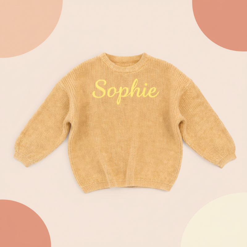 Personalized Baby Sweater – Uniek & Liefdevol – Geborduurde Gepersonaliseerde Baby Trui