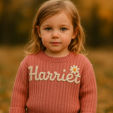 TinyStitch – Gepersonaliseerde Gebreide Naamtrui voor Baby’s & Kinderen