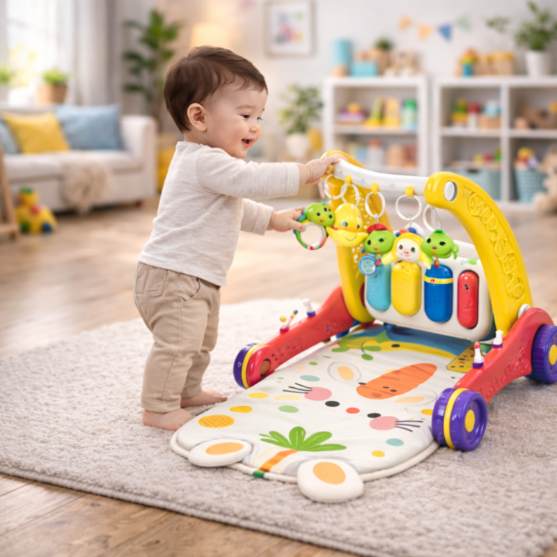 Step & Play – Interactief & Veilig – 3-in-1 Walker & Baby Gym