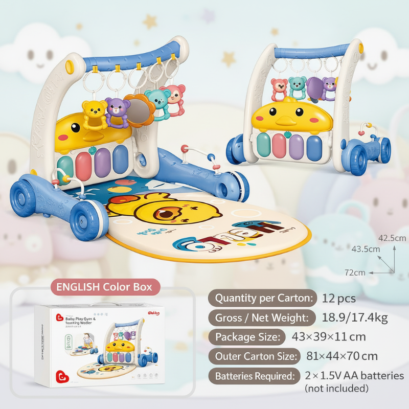 Step & Play – Interactief & Veilig – 3-in-1 Walker & Baby Gym