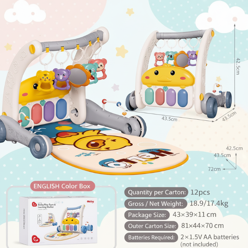 Step & Play – Interactief & Veilig – 3-in-1 Walker & Baby Gym