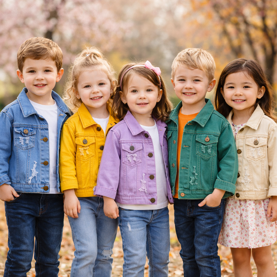 Candy Color Spijkerjas – Lichtgewicht Denim Jacket voor Kinderen