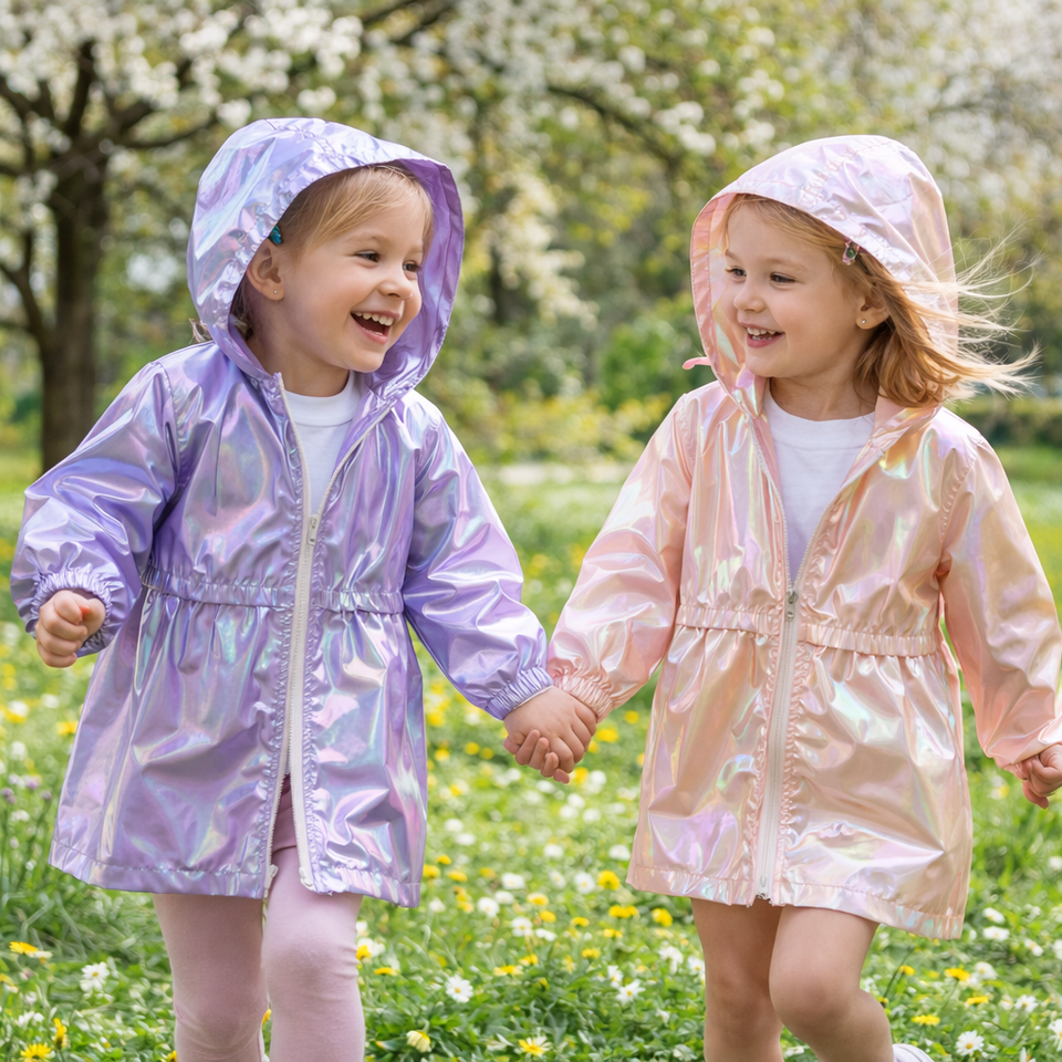 LumiBreeze – Glanzend & Licht – Kinder Regenjas met capuchon