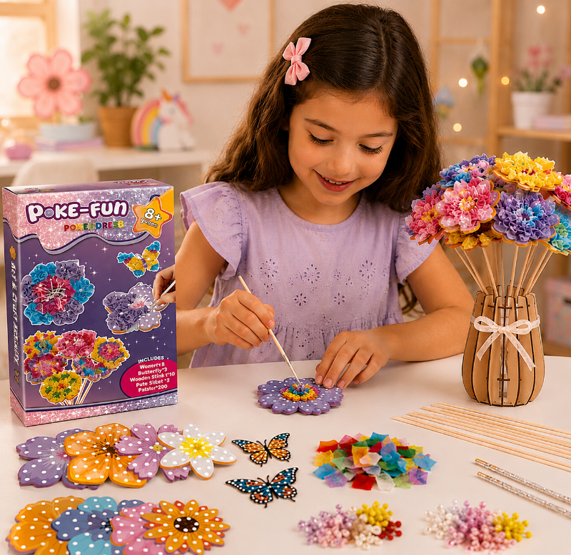 DIY Flower Poke Art – Creatief & Leerzaam – Bloemen Knutsel Set