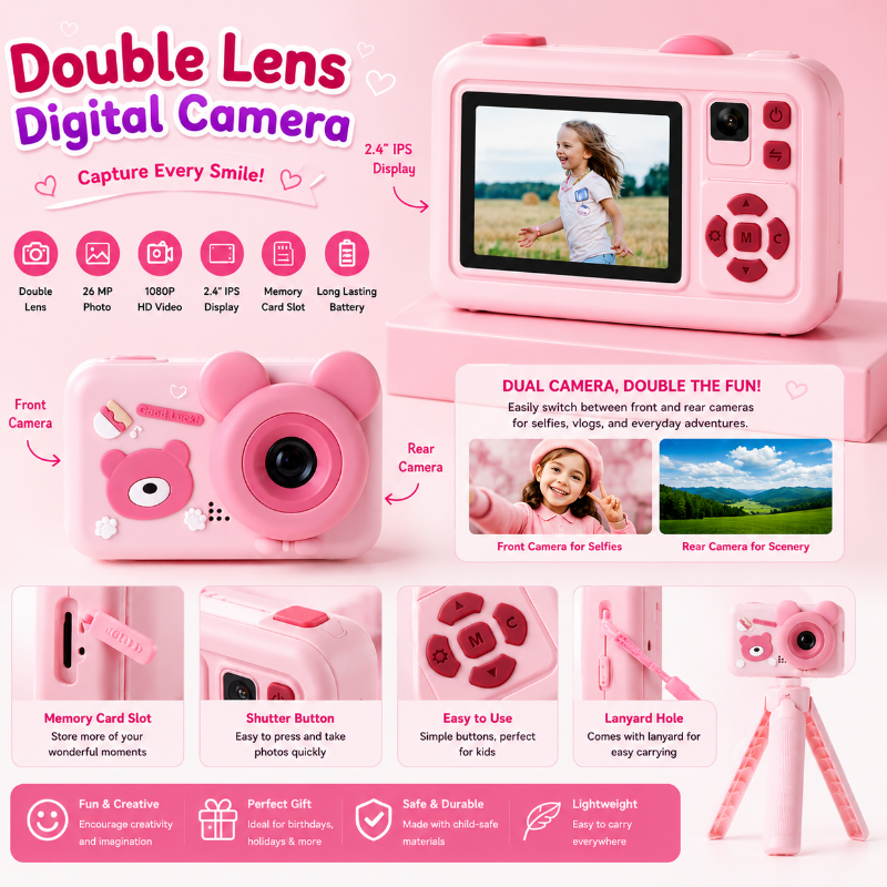 Double Lens Digital Camera – Creatief & Leuk – Kinder Camera