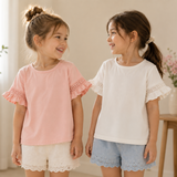 Girls Trumpet Sleeve Top – Elegant & Comfort – Kanten Mouw