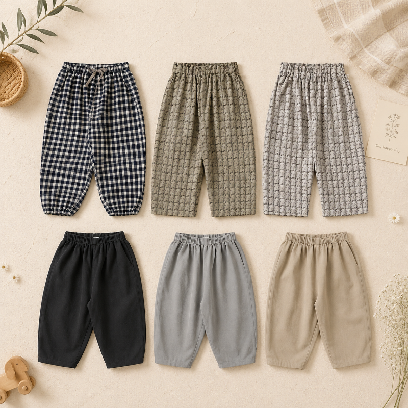 Plaid Cotton Pants – Luchtig & Ademend – Casual ballon/harem-stijl broek