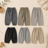Plaid Cotton Pants – Luchtig & Ademend – Casual ballon/harem-stijl broek