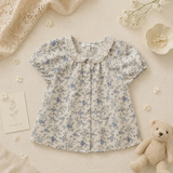 Vine Print Blouse – Licht & Schattig – Kinder Blouse met pofmouwtjes