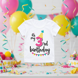 Birthday Graphic Tee – Schattig & Luchtig – Verjaardag Kinder T-shirt
