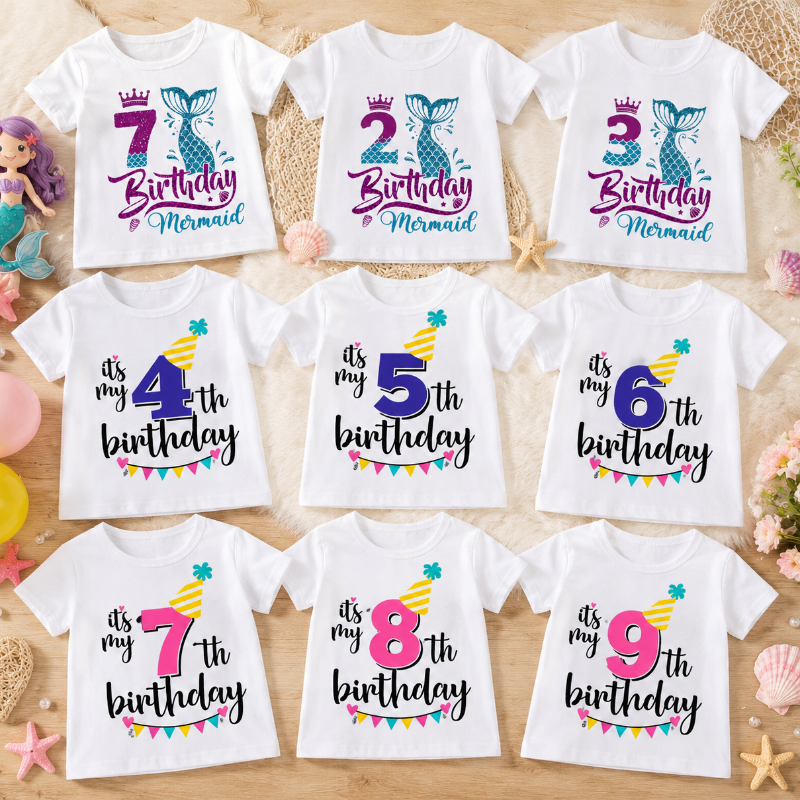 Birthday Graphic Tee – Schattig & Luchtig – Verjaardag Kinder T-shirt