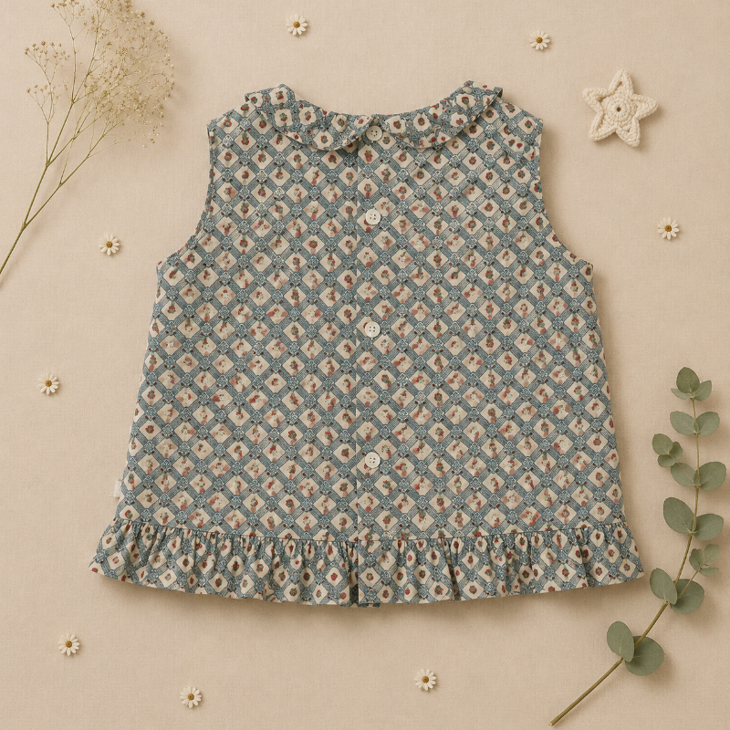 Matching Set – Comfortabel & Madelief-print – Bloomer, Rok & Blouse