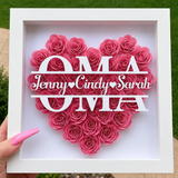 Personalized Rose Shadow Box – Uniek Moederdagcadeau – Gepersonaliseerde Rozen Schaduwdoos