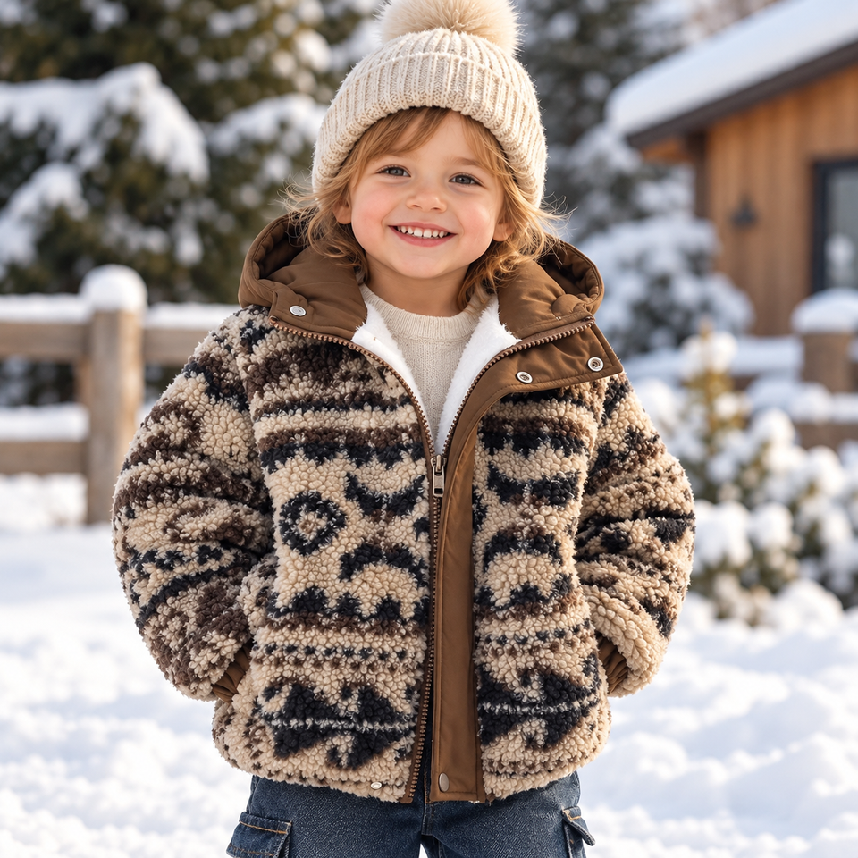 FrostPuff – Warm & Stoer – Kinder Fleece Winterjas met Capuchon