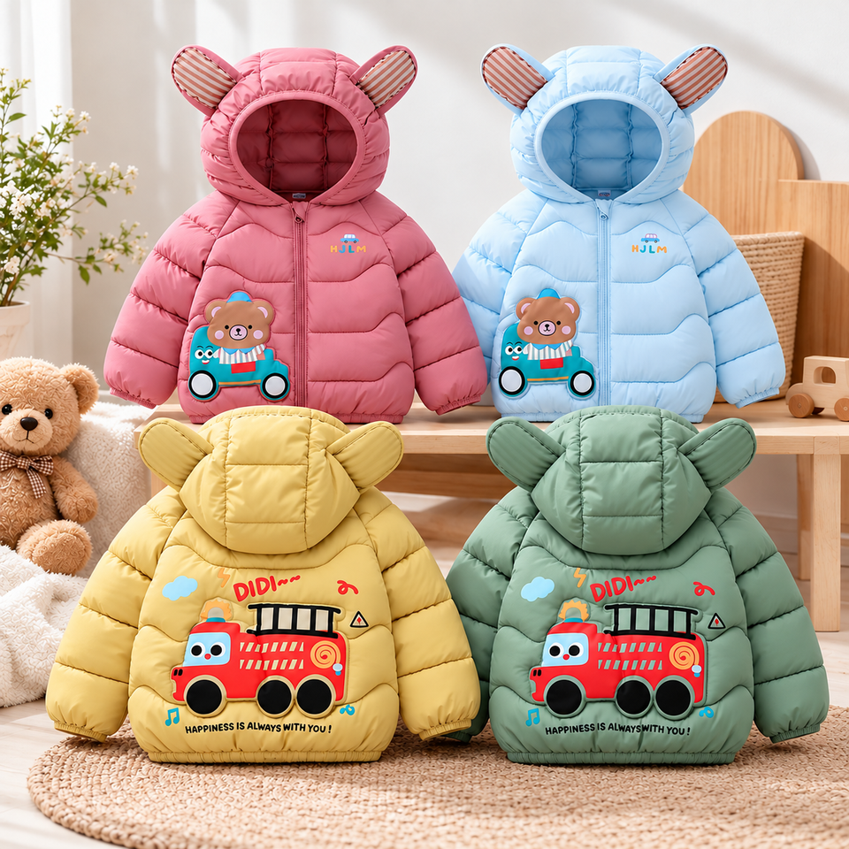 CozyBear – Warm & Schattig – Kinder Winterjas met Berenprint