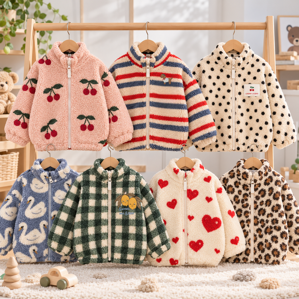WarmHug – Comfortabel & Trendy – Kinder Fleece Jas met Speelse Prints