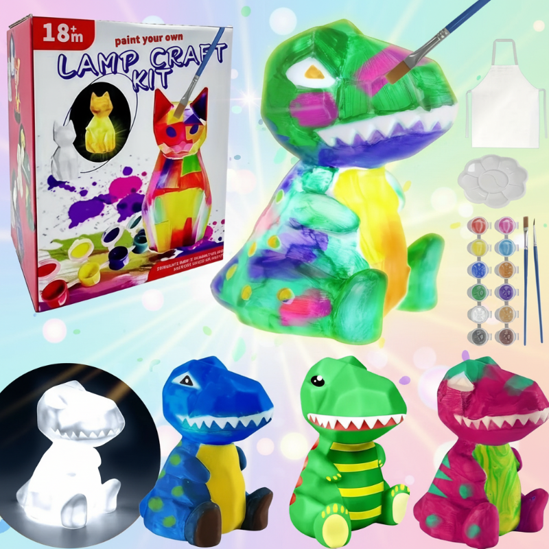 MiniCrafters – Creativiteit & Leren – DIY Lamp Dieren Schilderset