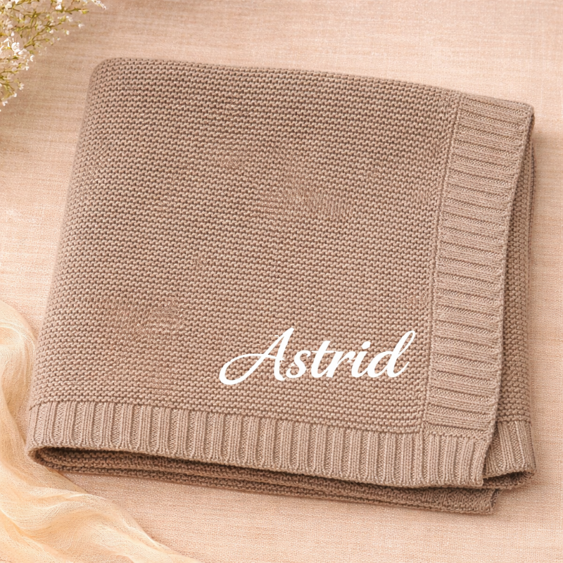 Personalized Baby Blanket – Zacht & Uniek – Katoenen Gepersonaliseerd Geborduurde Deken